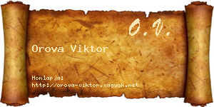 Orova Viktor névjegykártya